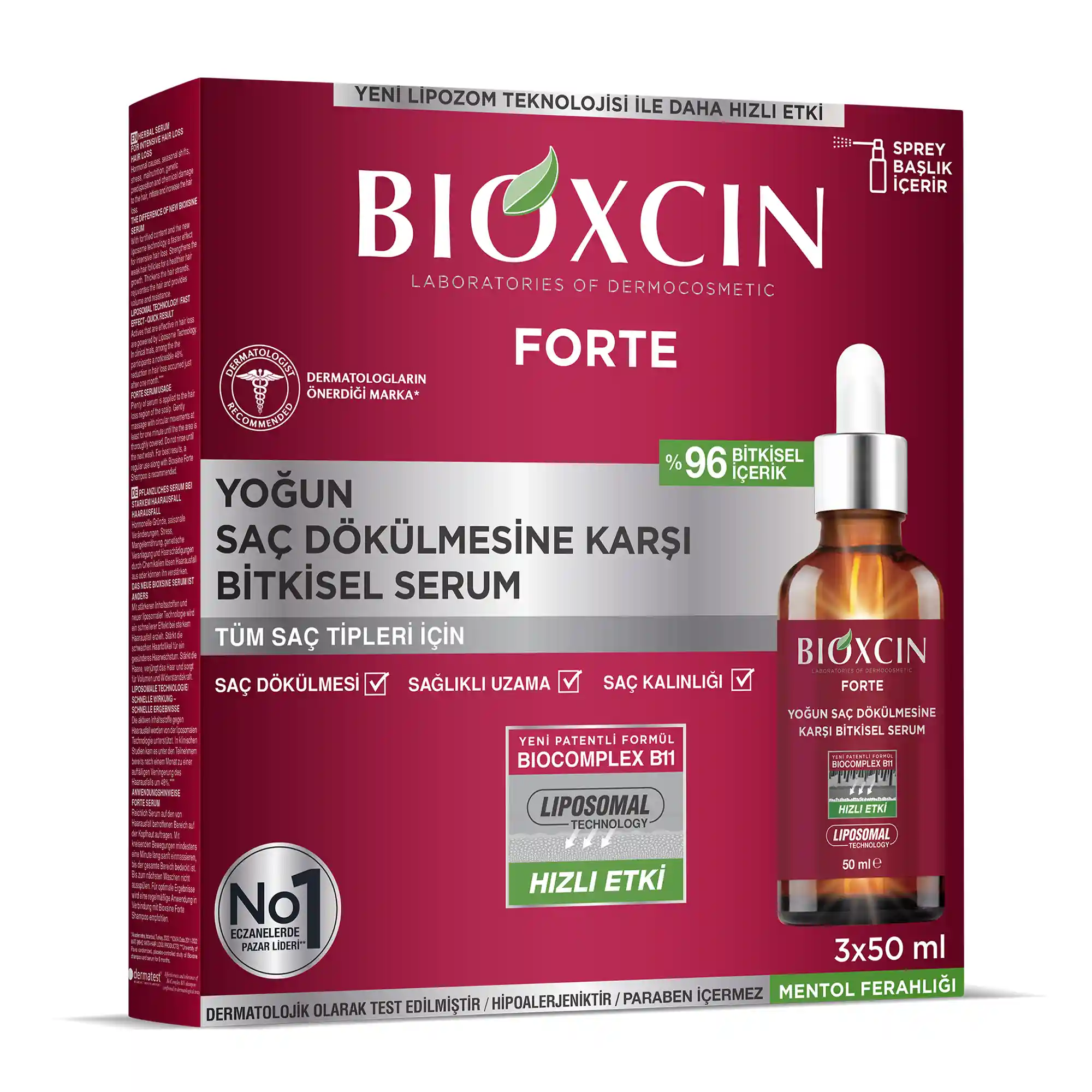 urunler-forte-serum_991f49cb-6fe6-4895-8817-4c7051a2e27c-2.webp Bioxcin Forte Intensive Anti‑Hair Loss Serum – 3×50 ml - Image 1